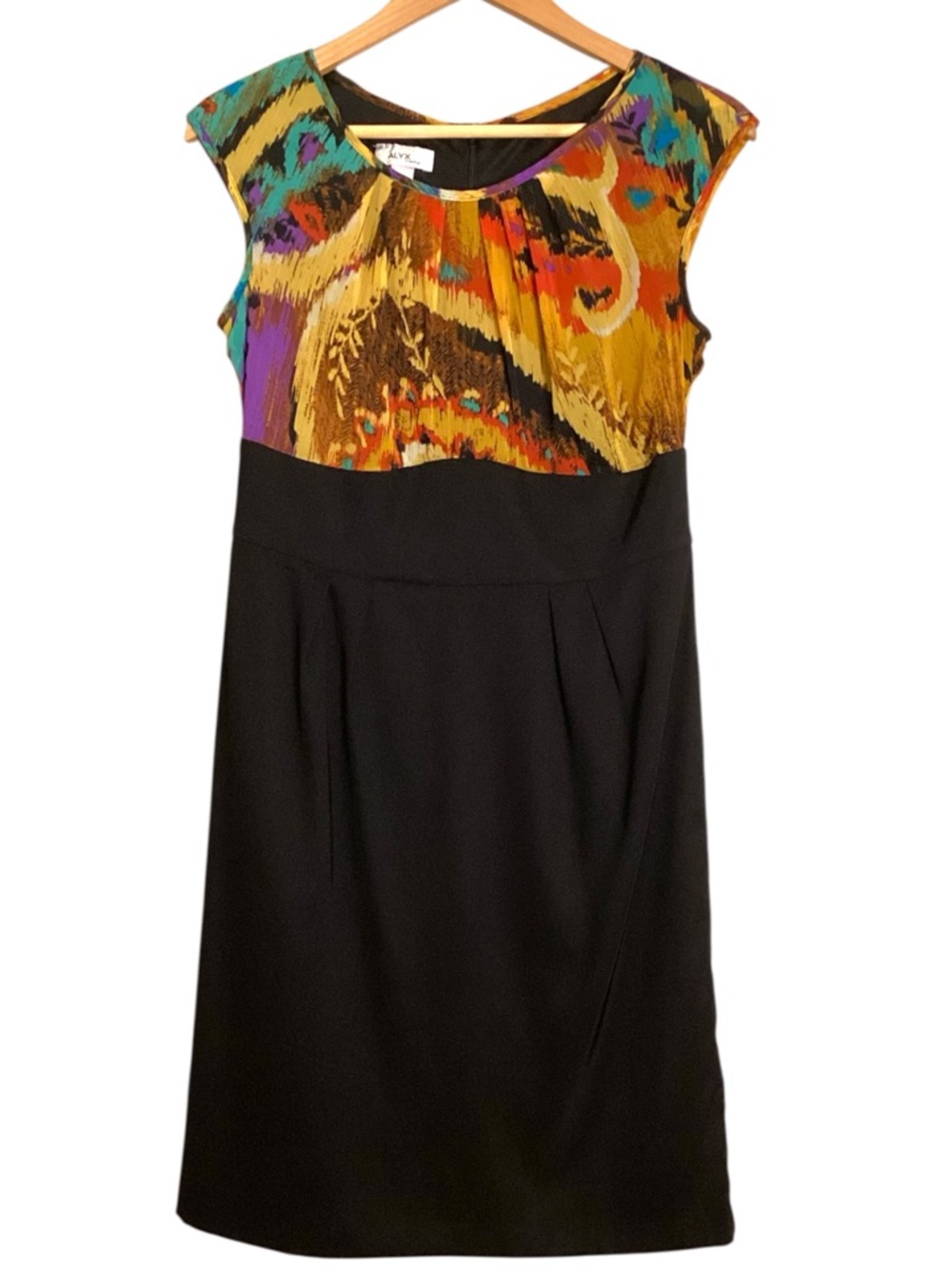 ALYX Limited Colorblock Dress Size 8‎ Abstract Print Cap Sleeve Sheath